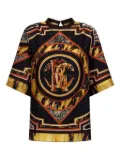 Roberto Cavalli monogram marble silk T-shirt - Black