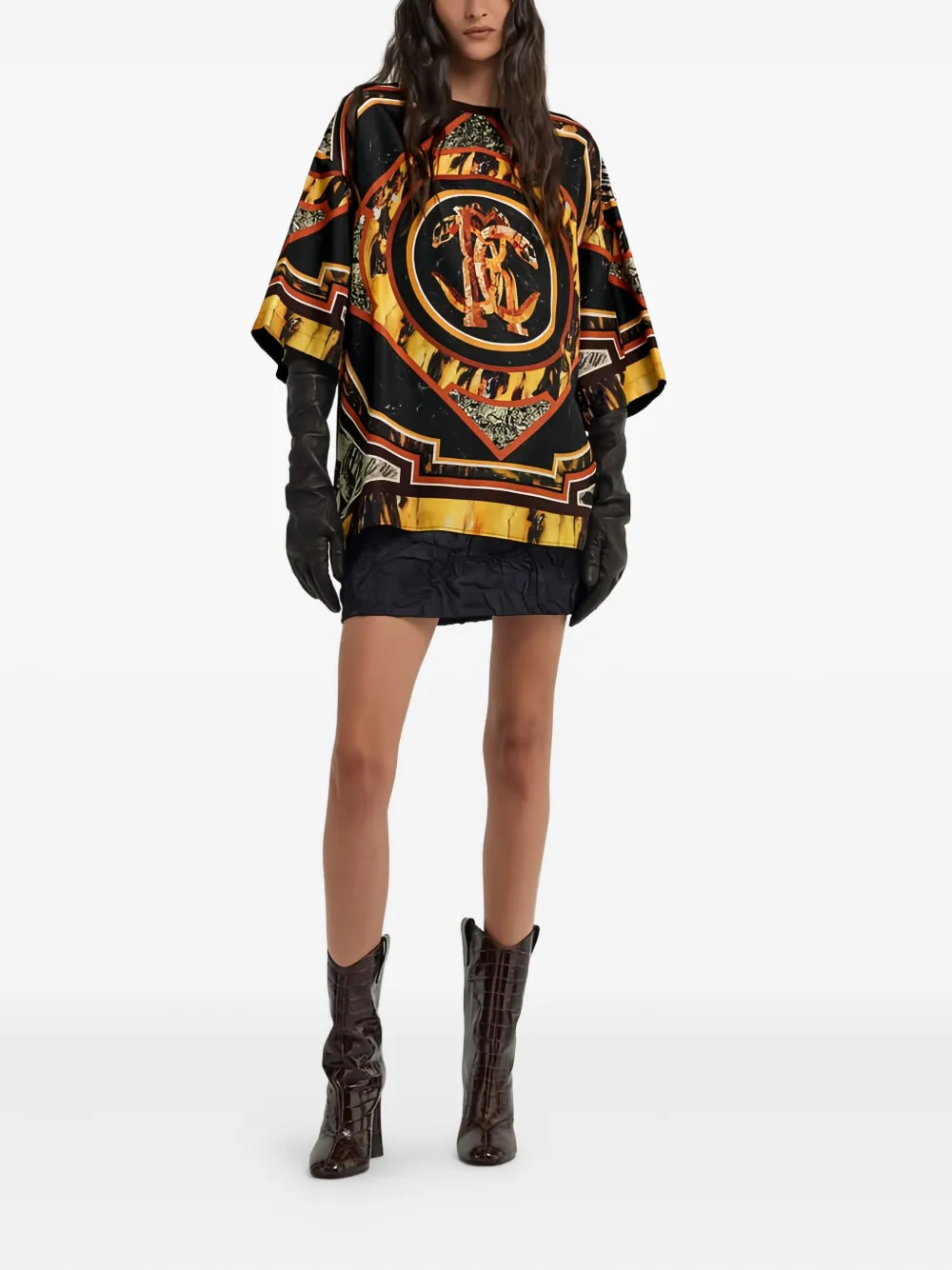 Roberto Cavalli monogram marble silk T-shirt | T-Shirts & Jersey Shirts | Image 2