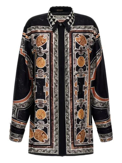 Roberto Cavalli baroque-print silk dress