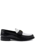 Prada two-tone brushed-leather loafers - Black
