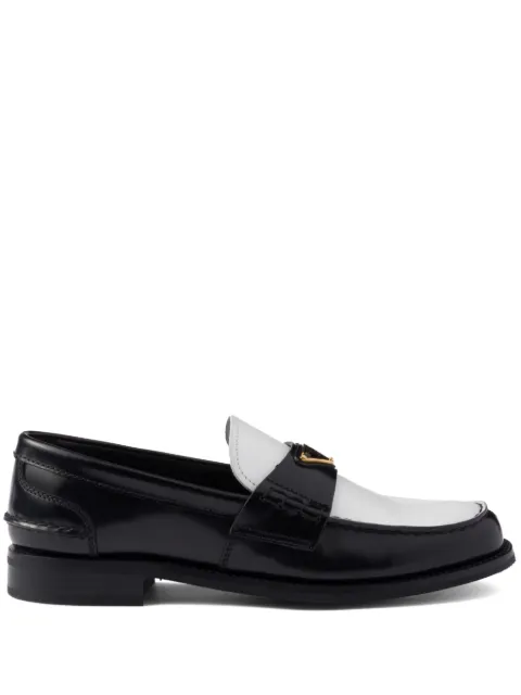 Prada two-tone brushed-leather loafers