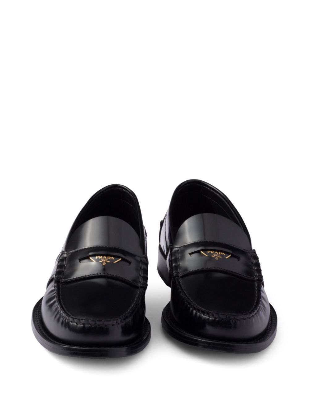 Prada Leren loafers Zwart