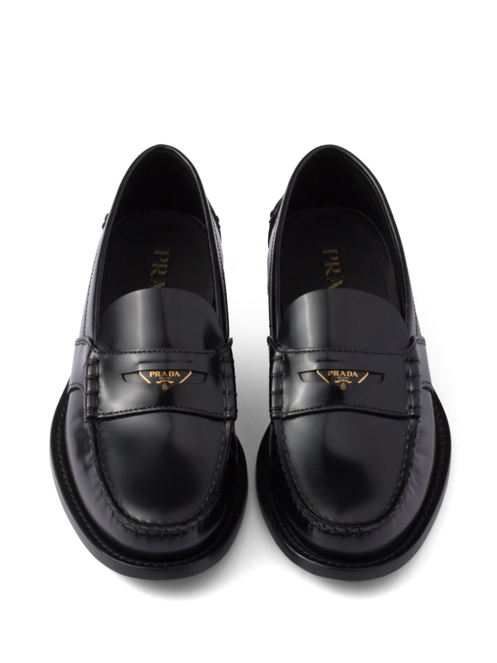 Prada Leren loafers Zwart