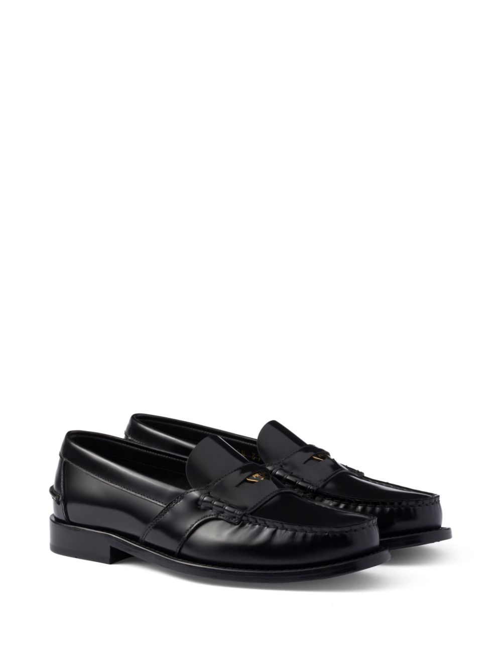 Prada Leren loafers Zwart