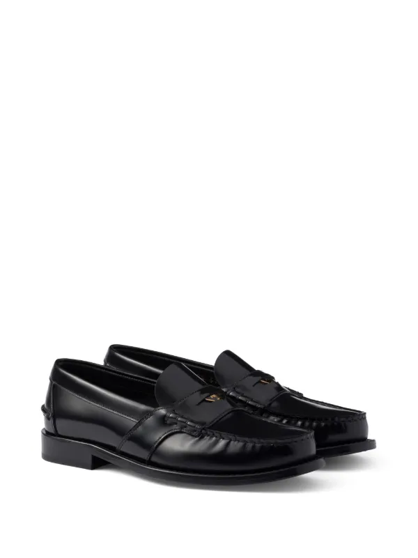 新品 PRADA サンダル　ローファー　size6 25cm Prada レザーローファー | ブラック | FARFETCH JP