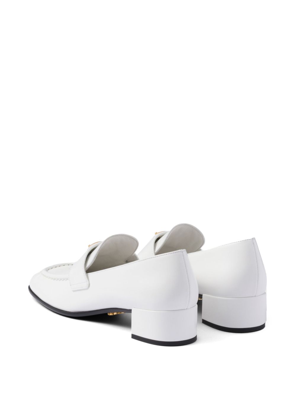 Prada 35mm brushed-leather loafers White