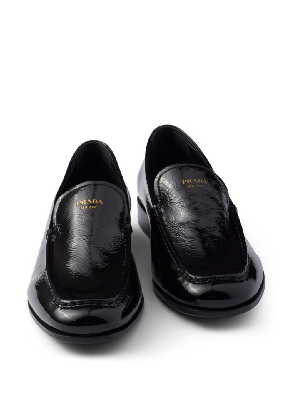 Prada patent-leather loafers Black