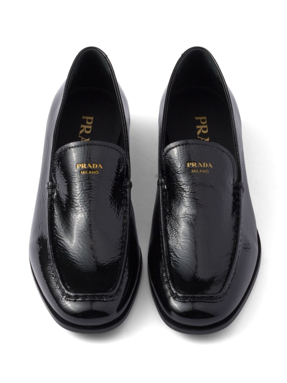 Prada patent-leather loafers Black