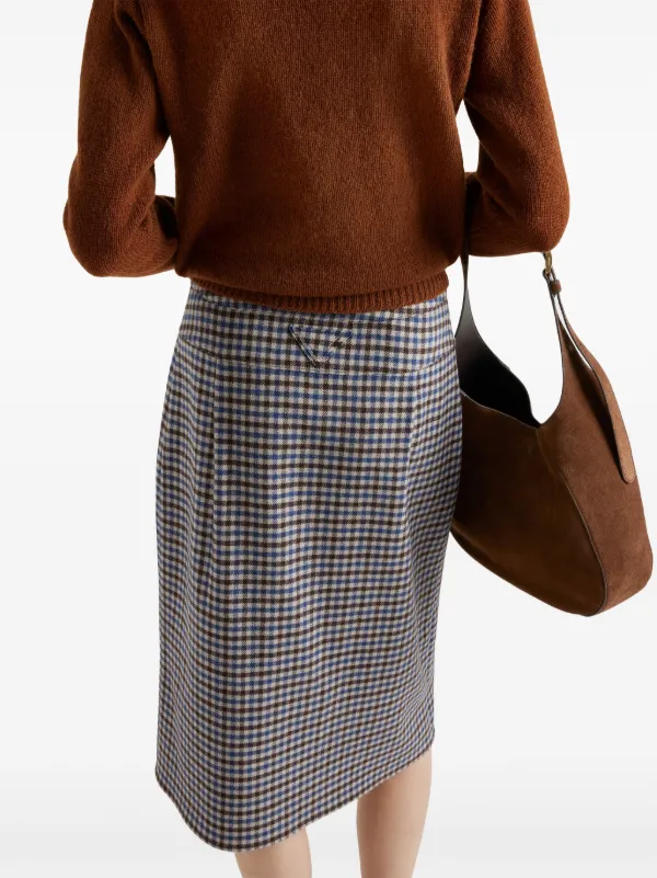 スカート Prada Virgin Wool Midi Skirt Prada Wool Midi Skirt | Brown | FARFETCH