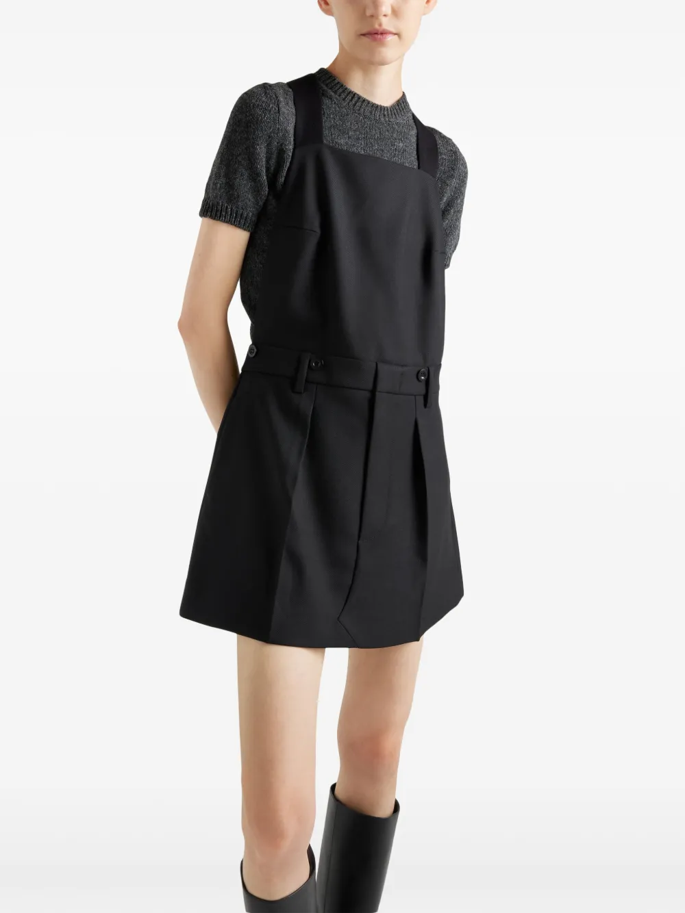 Prada Mini-jurk met wijde mouwen Zwart