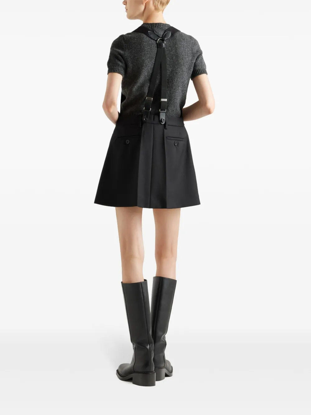 Prada Mini-jurk met wijde mouwen Zwart