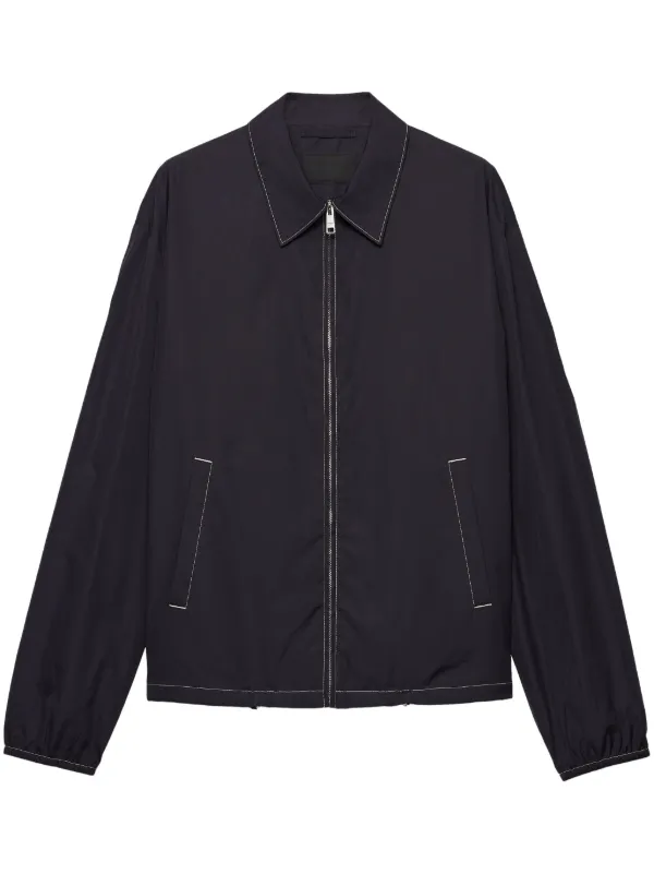 【プラダ・PRADA】Panama cotton blouson jacket Black Cropped cotton blouson jacket | PRADA