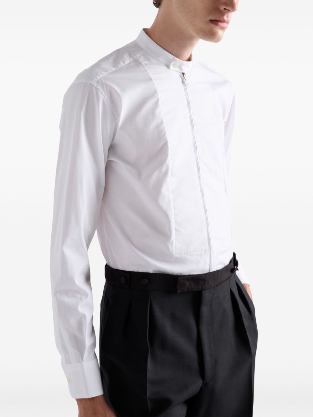 Shop Prada Cotton Shirt In White