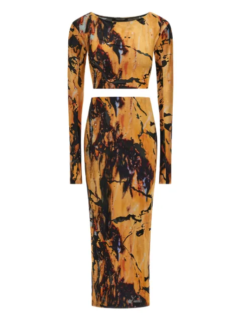 Roberto Cavalli marble-print midi skirt (set of two)