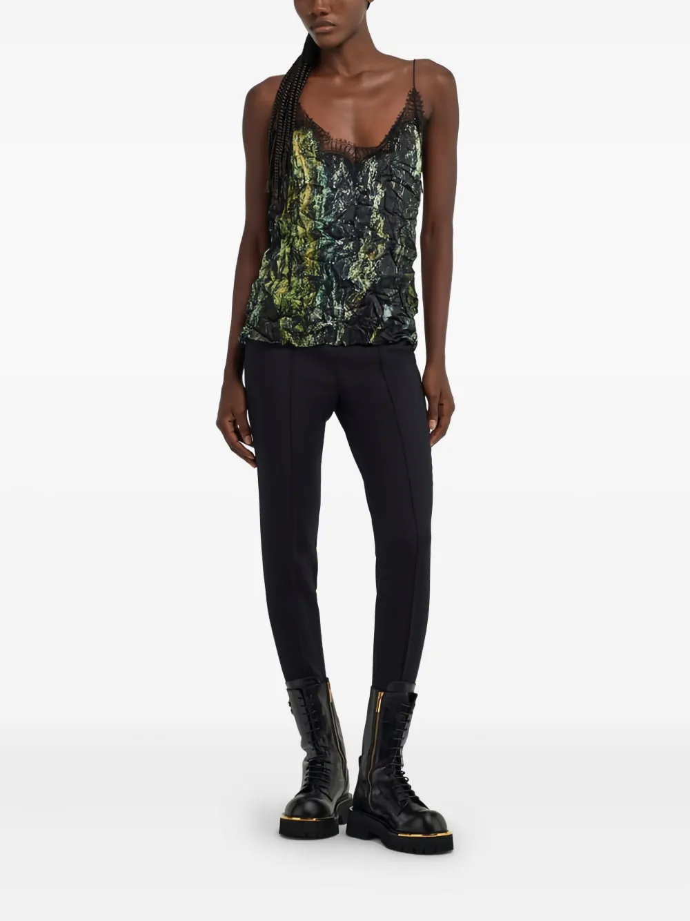 Roberto Cavalli stirrup-detail wool trousers - Zwart