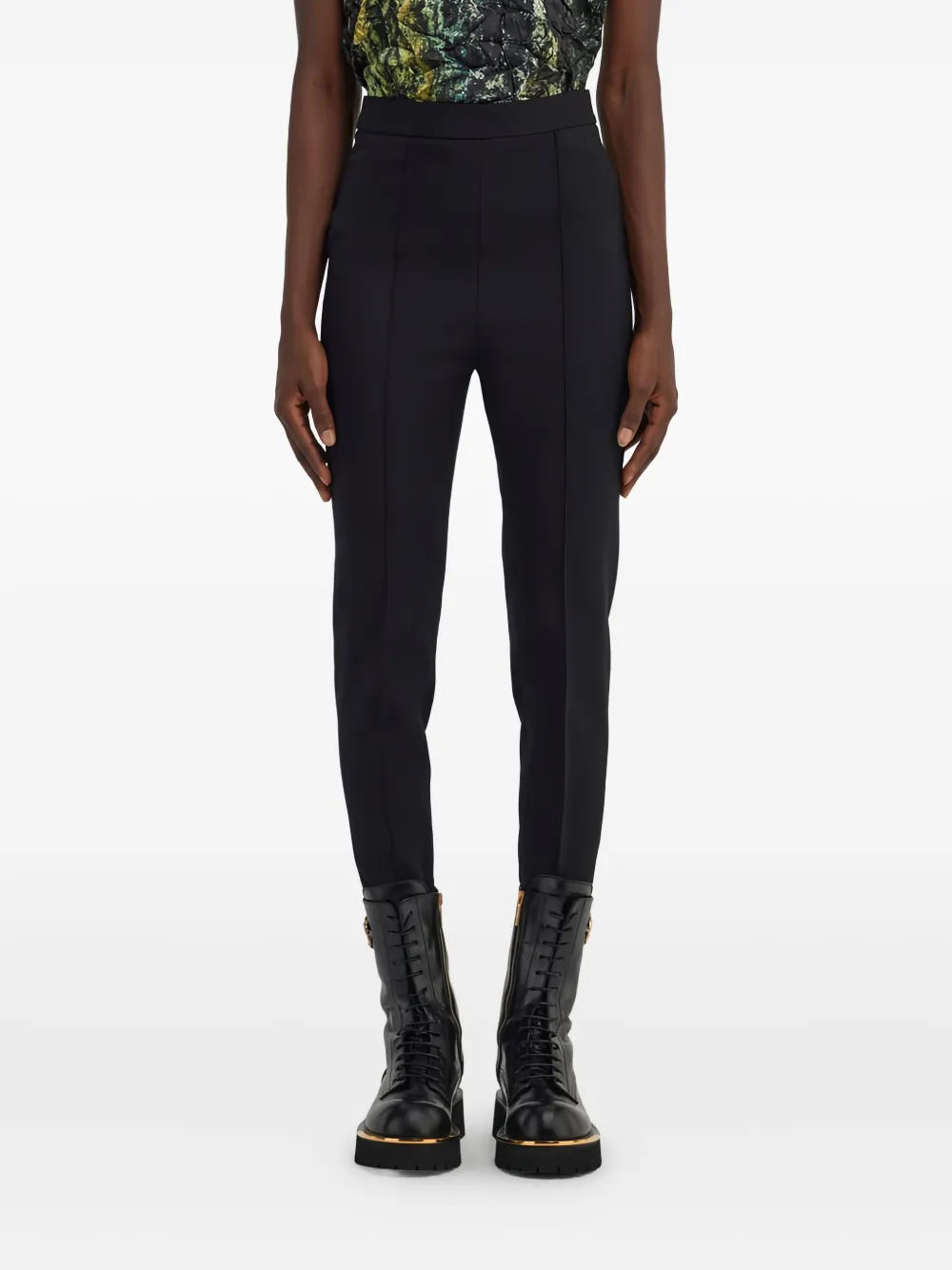 Roberto Cavalli Wollen broek met stirrup detail Zwart