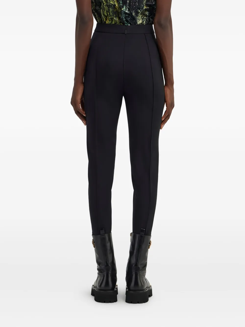 Roberto Cavalli Wollen broek met stirrup detail Zwart
