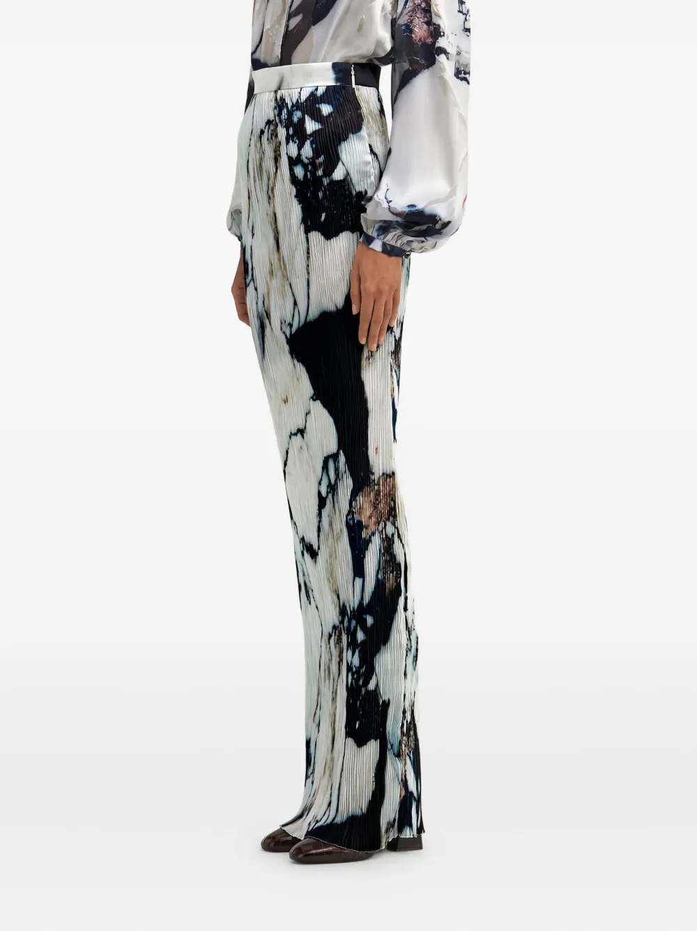 Roberto Cavalli Maxi-rok met marmerprint Zwart
