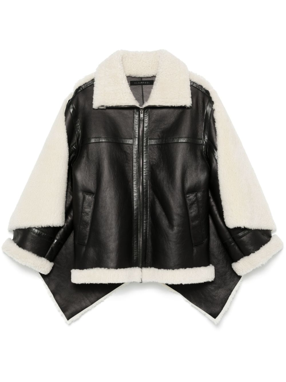 ALAINPAUL shearling-cape jacket - Black