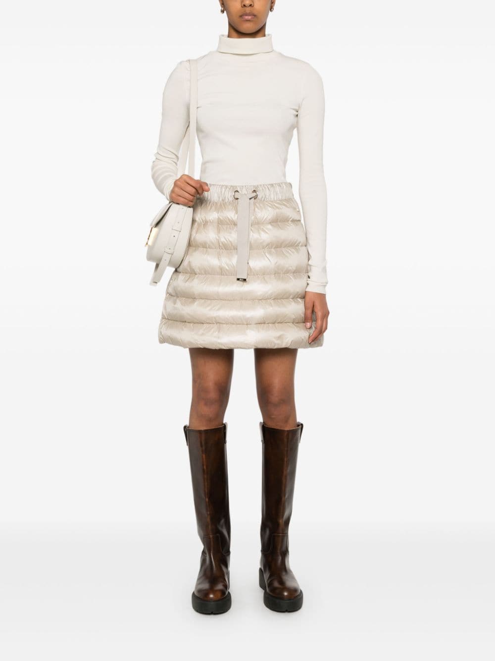 Shop Herno Lightweight Mini Skirt In Neutrals