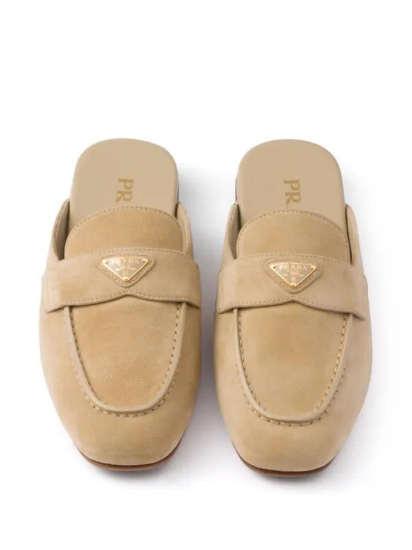 Prada Suede Mules | Neutrals | FARFETCH