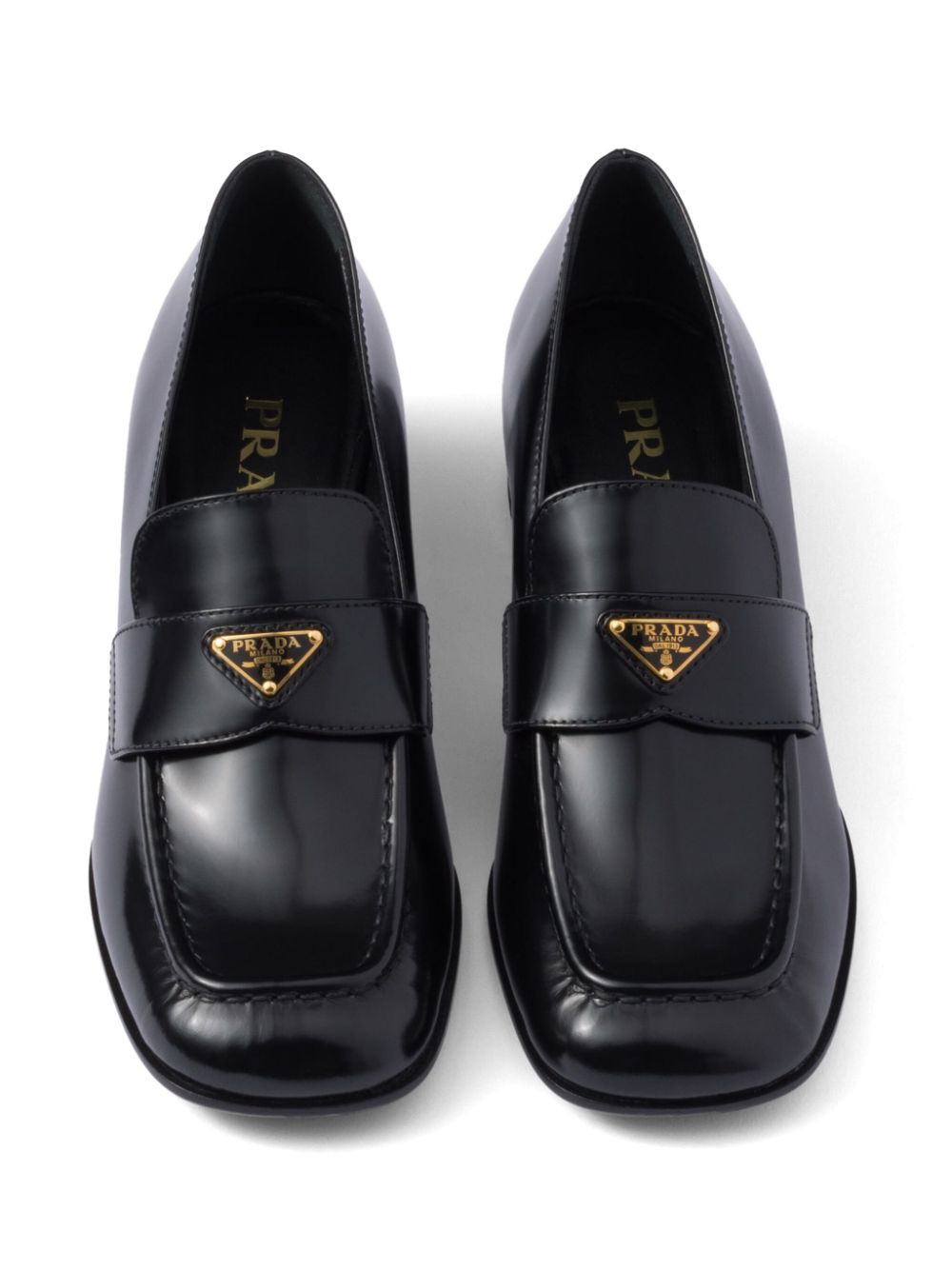 Prada 35mm brushed-leather loafers Black