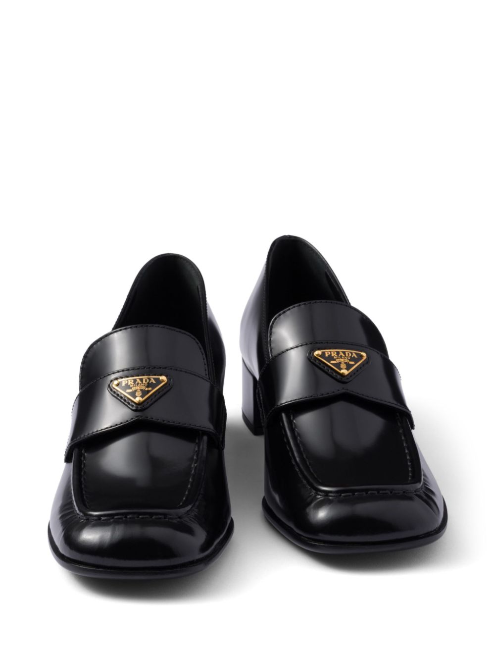 Prada 35mm brushed-leather loafers Black