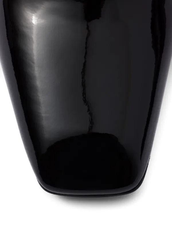 Prada 85mm patent-leather Mules | Black | FARFETCH UK