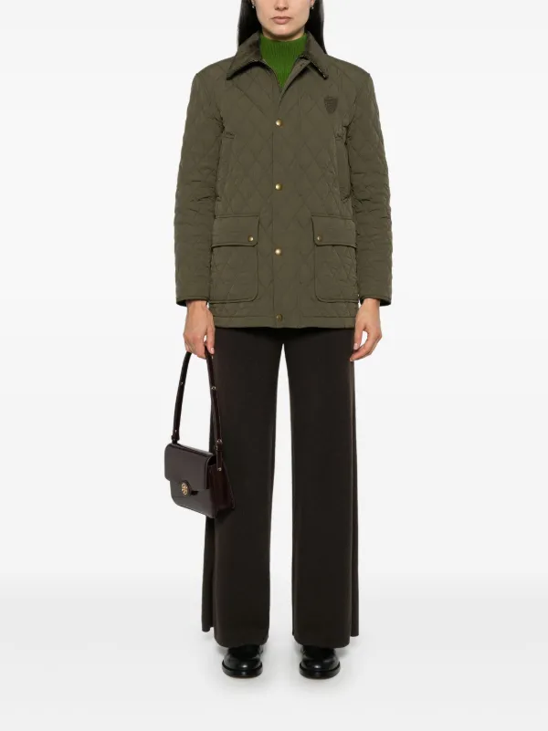 BURBERRY バーバリー 小文字 Burberrys タグ バーバリーズ ウール ロ―デン ハリントン ジャケット グリーン系 サイズ表記無【中古】
