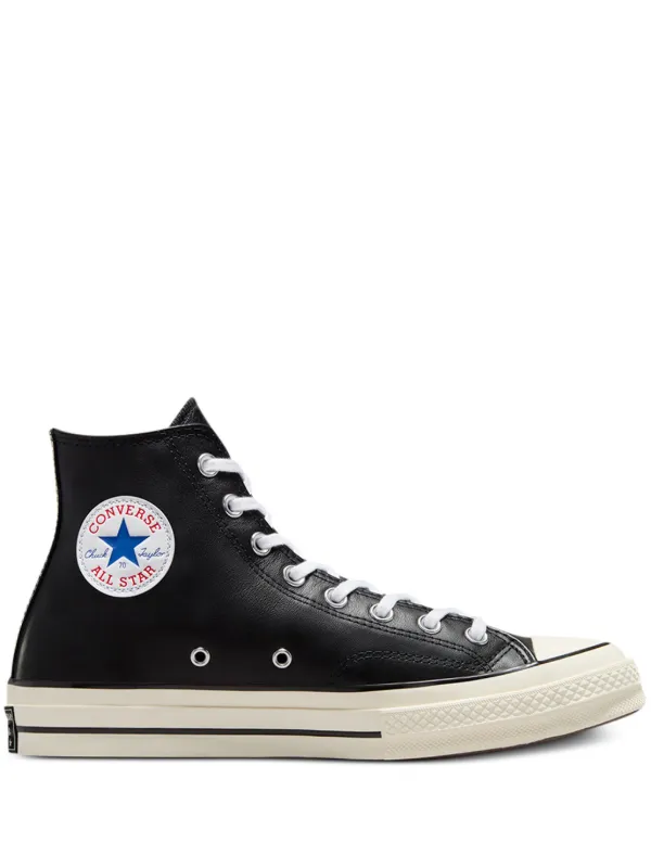 Converse Chuck 70 Leather Hi Black Sneakers Black FARFETCH AM