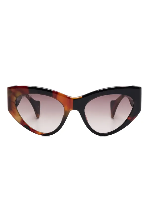 【2025年製 新品】 Gucci Eyewear JP FARFETCH | ブラウン | サングラス キャットアイ 小物