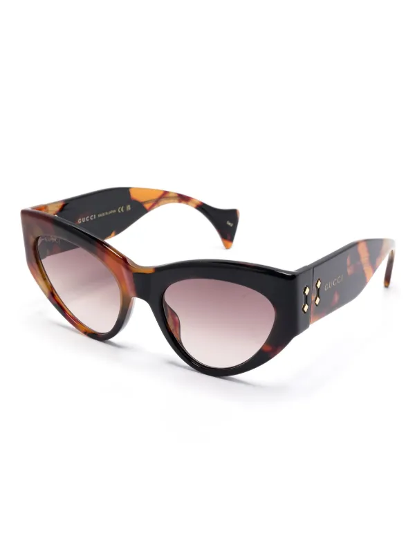 GUCCI トータスシェル キャットアイサングラス