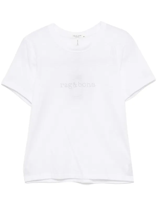 Rag & Bone logo-stud T-shirt | White | FARFETCH