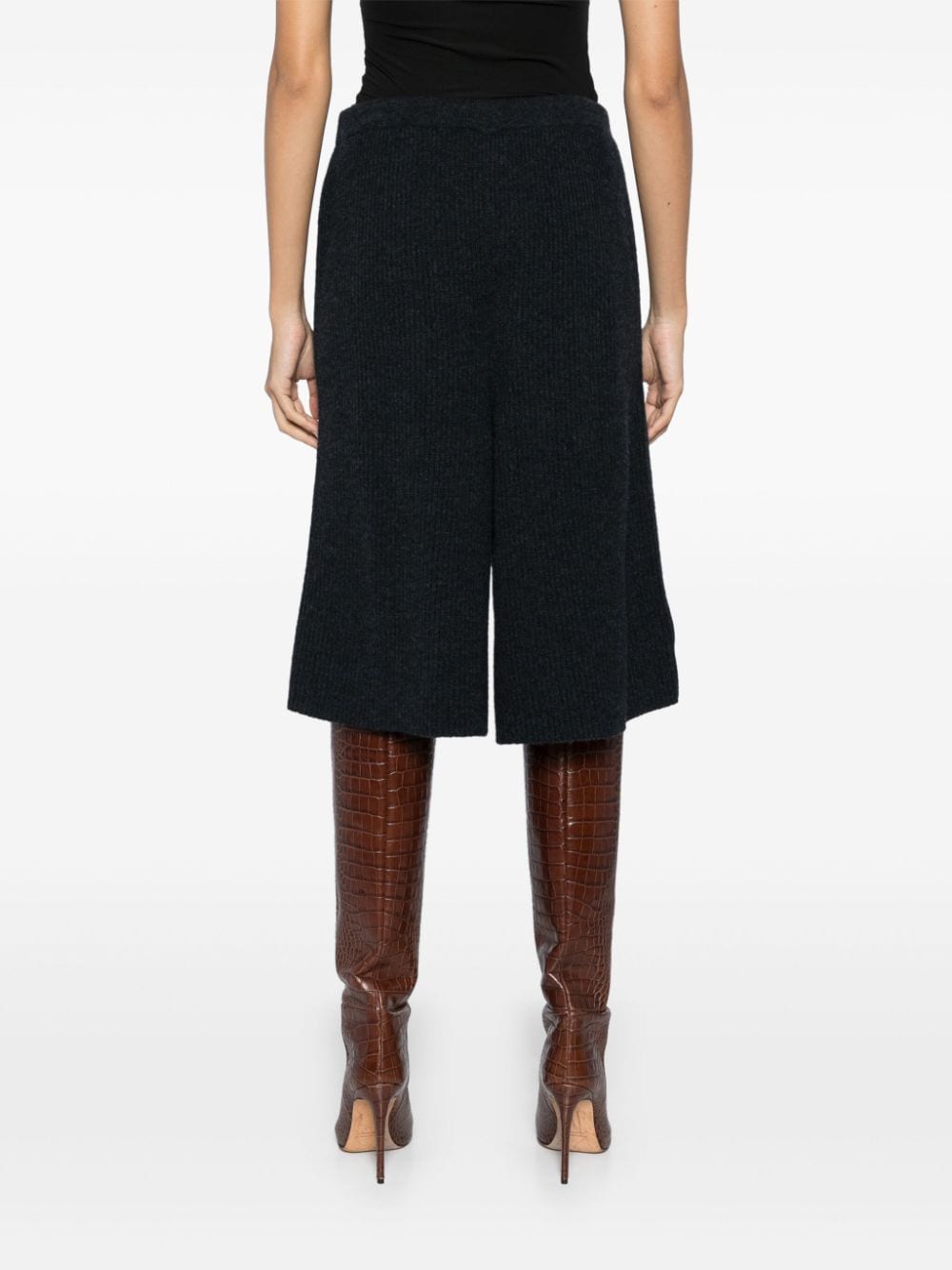 Shop Lemaire Bermuda Wool Shorts In Blue