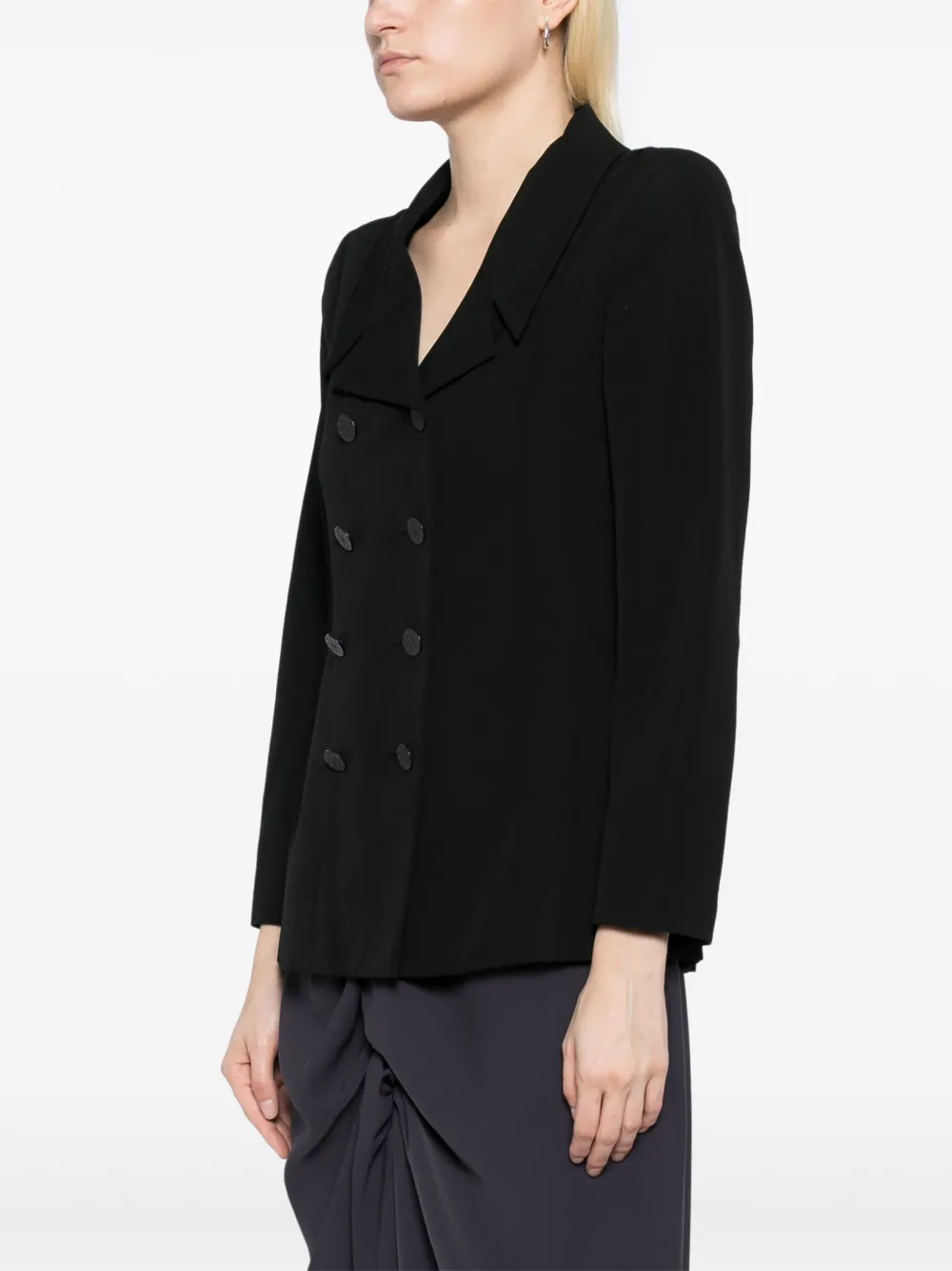 Pre-owned Chanel 2001 Double-breasted Jacket In Black