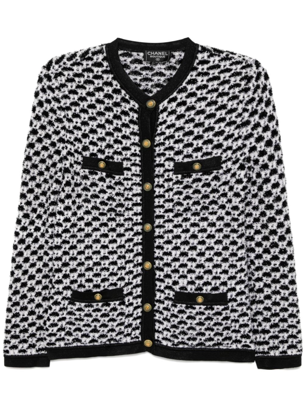 Cheap HOT SALE CHANEL 1990-2000s textured-finish cardigan Women