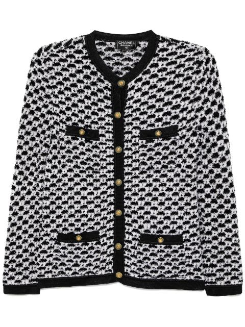 HOT SALE CHANEL 1990-2000s textured-finish cardigan Women