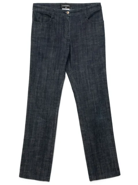 CHANEL Pre-Owned pantalones de mezclilla con parche del logo 2005