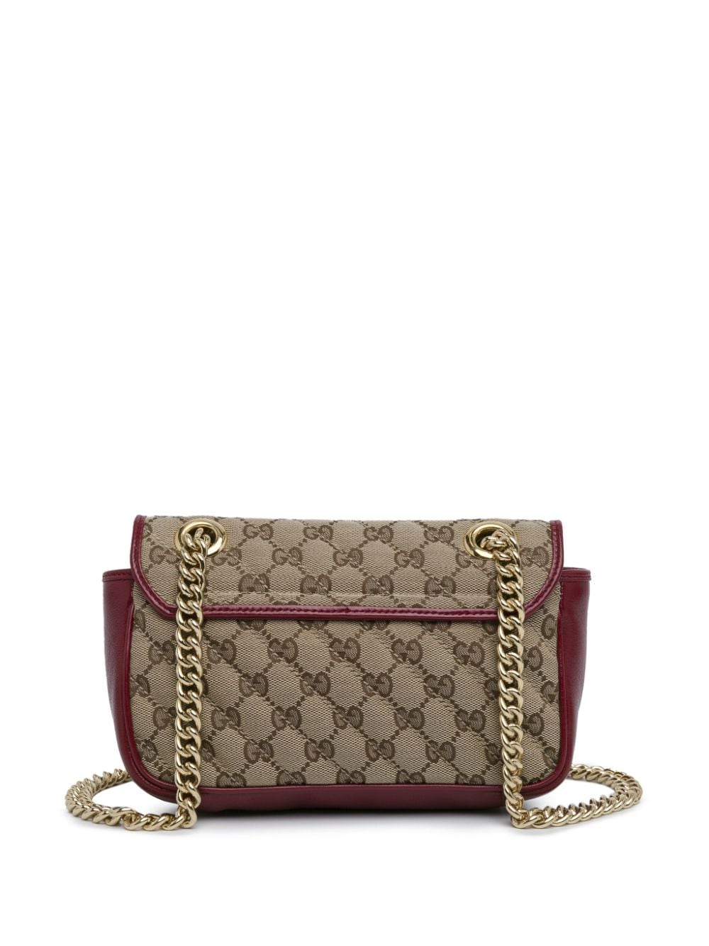 Gucci Pre-Owned 2000-2015 Mini GG Marmont Flap matelassé canvas crossbodytas - Bruin