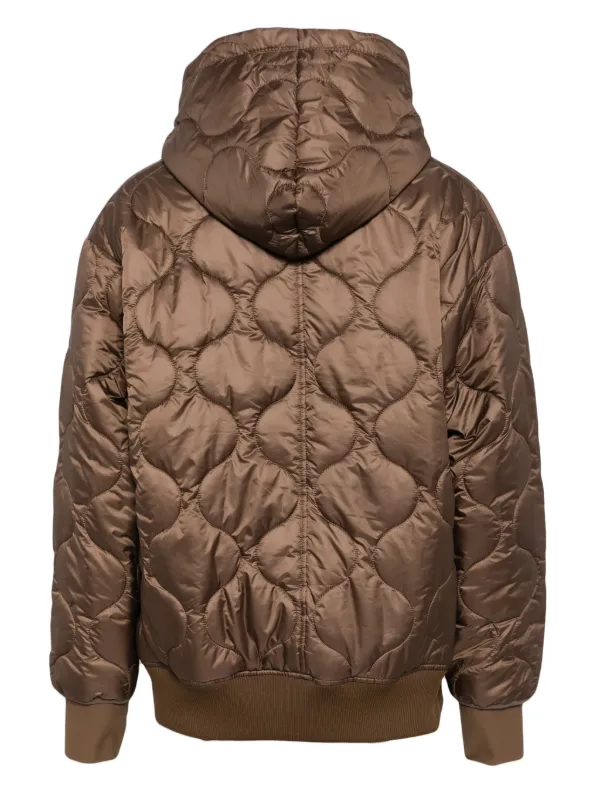 Undercover ロゴアップリケ ダウンジャケット | ブラウン | FARFETCH JP