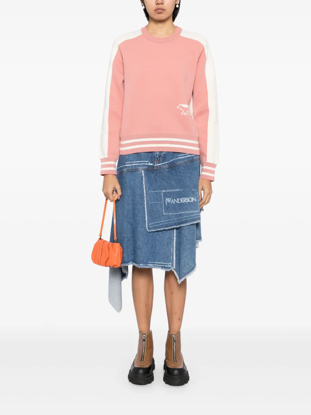 Maison Kitsuné Trui met print - Roze