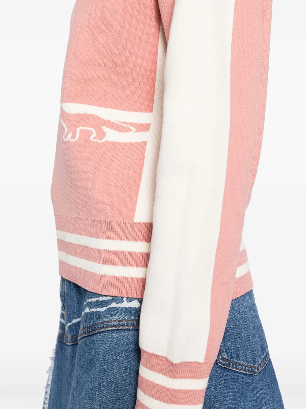 Maison Kitsuné Trui met print Roze