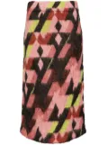 Maison Kitsuné graphic print A-line skirt - Pink