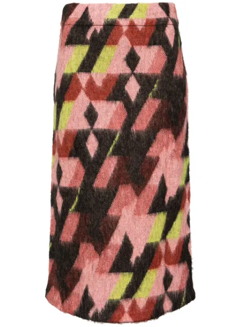 Maison Kitsuné graphic print A-line skirt