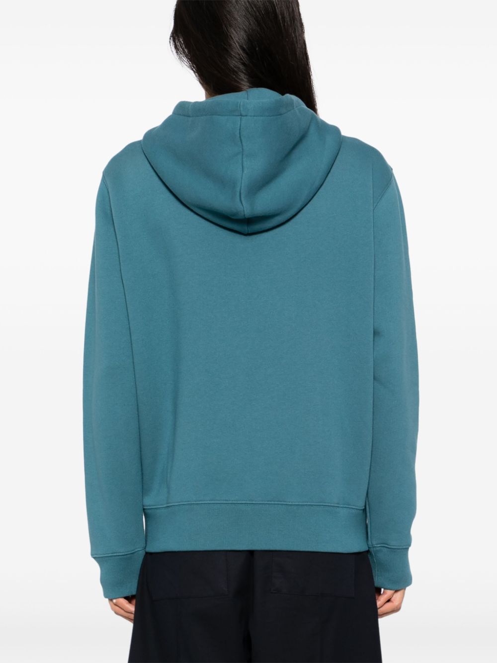 Shop Maison Kitsuné Bold Fox Head Patch Comfort Hooded Jacket In Lake Blue