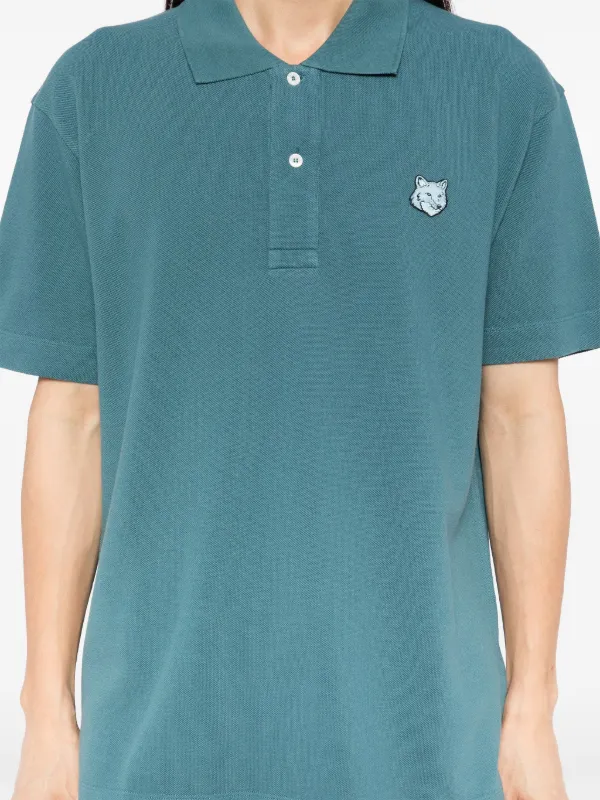 Maison Kitsuné Bold Fox Head Patch Comfort Polo Shirt | Blue 