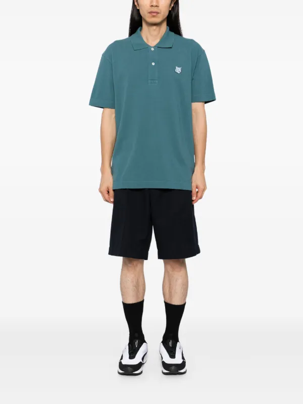 Maison Kitsuné Bold Fox Head Patch Comfort Polo Shirt | Blue 