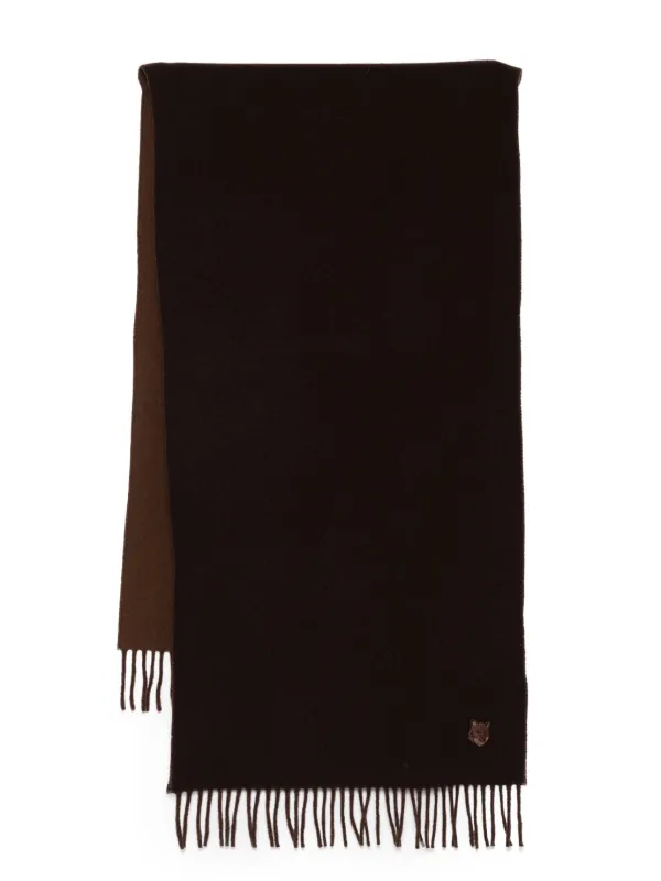 Maison Kitsuné Bold Fox Head double-faced Scarf | Brown | FARFETCH IN 