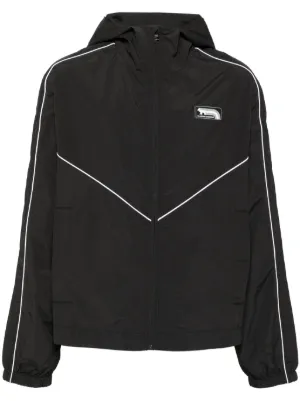 Maison Kitsuné Chillax Fox Hooded Windbreaker | Black | FARFETCH RO Maison Kitsuné Chillax Fox Hooded Windbreaker | Black | FARFETCH RO