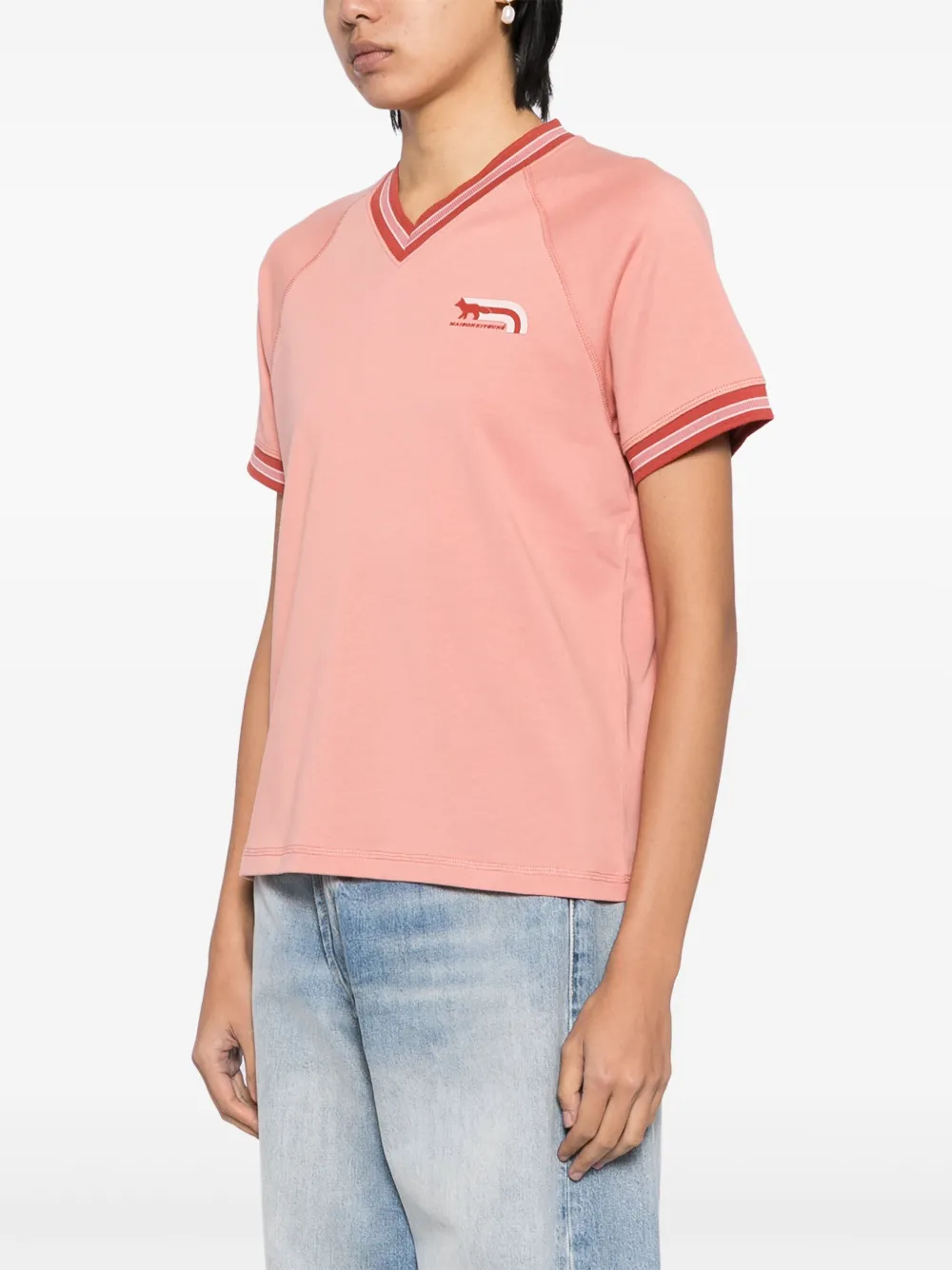 Maison Kitsuné Flash Fox T-shirt Roze